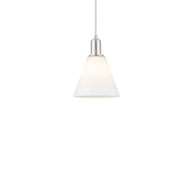 Innovations Lighting 716-1P-11-8 Berkshire Glass Pendant Berkshire - Brushed Satin Nickel / Matte White