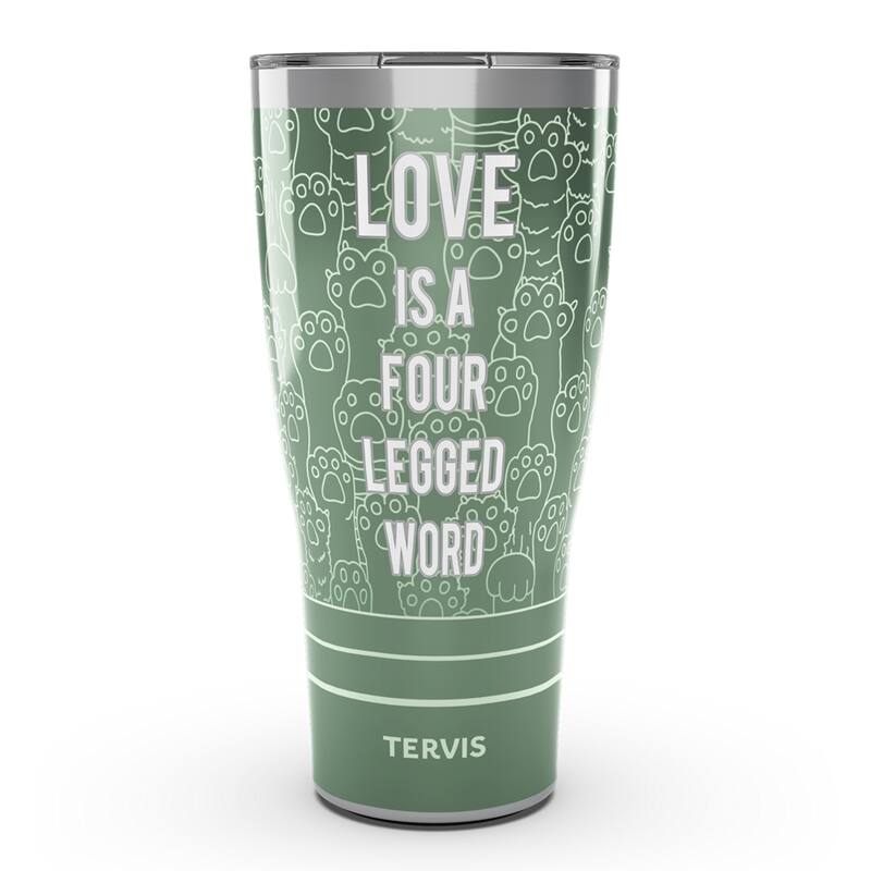 Tervis Traveler Love is a Four Legged Word Triple Walled Insulated Travel Tumbler, Stainless Steel - 30oz