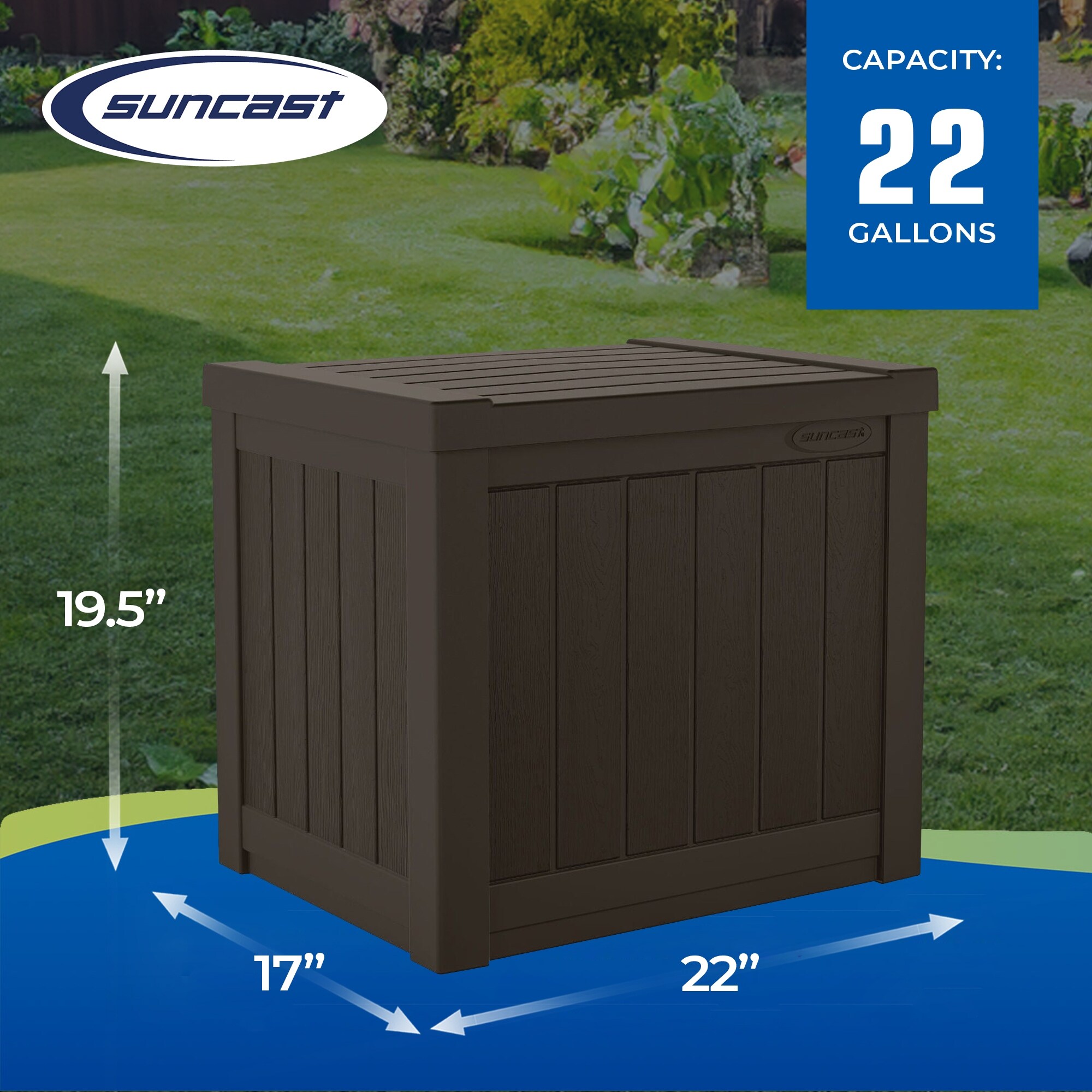 Suncast SS500J 22-Gallon Indoor Outdoor Resin Patio Storage Chest Deck Box,  Java - 20 - Bed Bath \u0026 Beyond - 35733163, image size:2000x2000