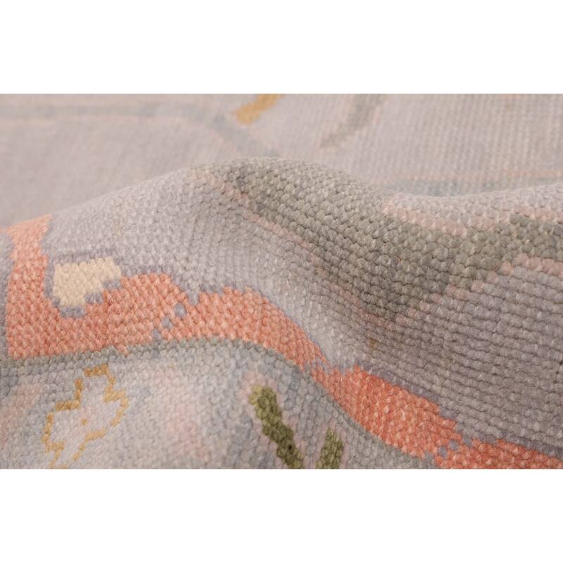 ECARPETGALLERY Hand-knotted Modern Oushak Light Grey Wool Rug - 9'0 x 11'9