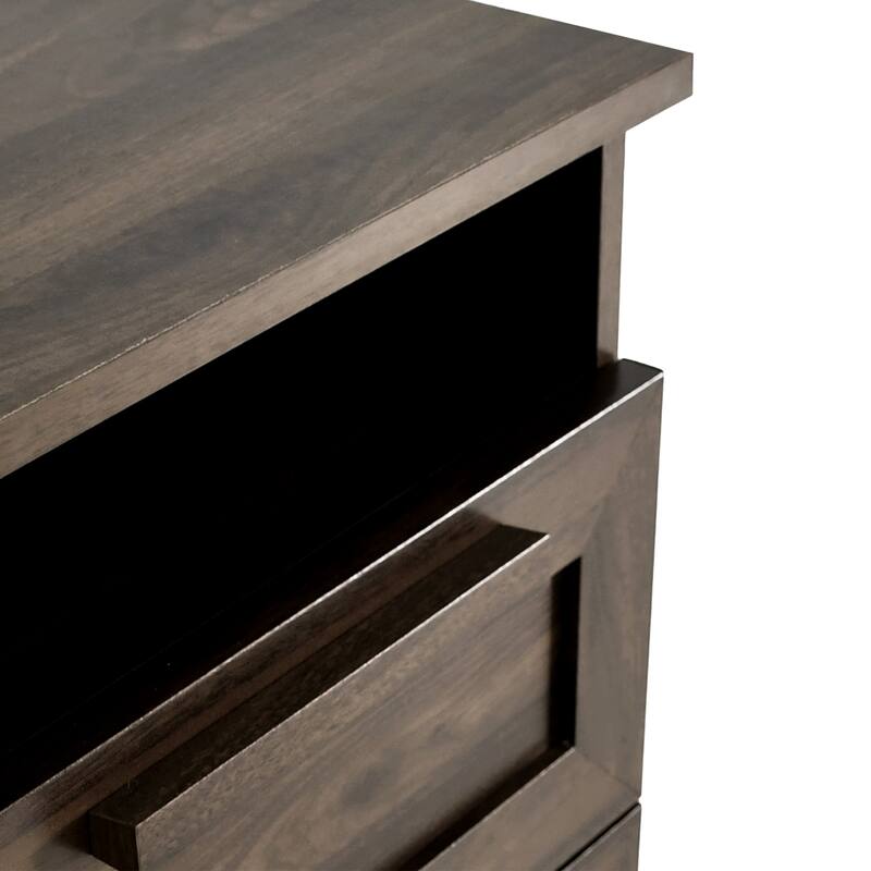 Rustic Faux Wood Nightstand with Drawer and Shelf, 1-Drawer Storage Table for Bedroom and Living Room
