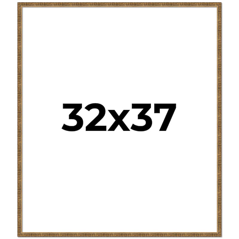 32x37 Frame Black Real Wood Picture Frame Kingsley Gold Distressed Photo Frame with UV Acrylic Foam Board Backing &