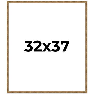 32x37 Frame Black Real Wood Picture Frame Kingsley Gold Distressed Photo Frame with UV Acrylic Foam Board Backing &