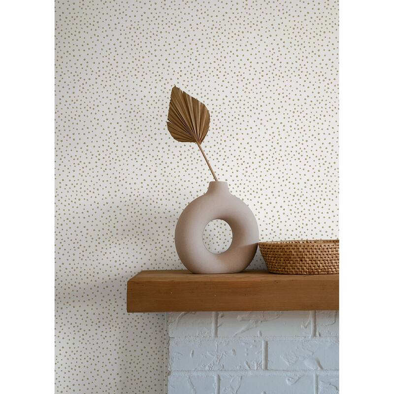 A-Street Prints Cassie White Petite Polka Wallpaper