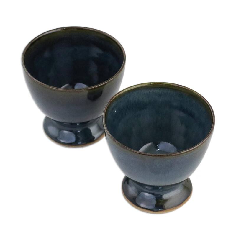 Novica Handmade Mood Indigo Ceramic Teacups (Pair) Bed Bath & Beyond