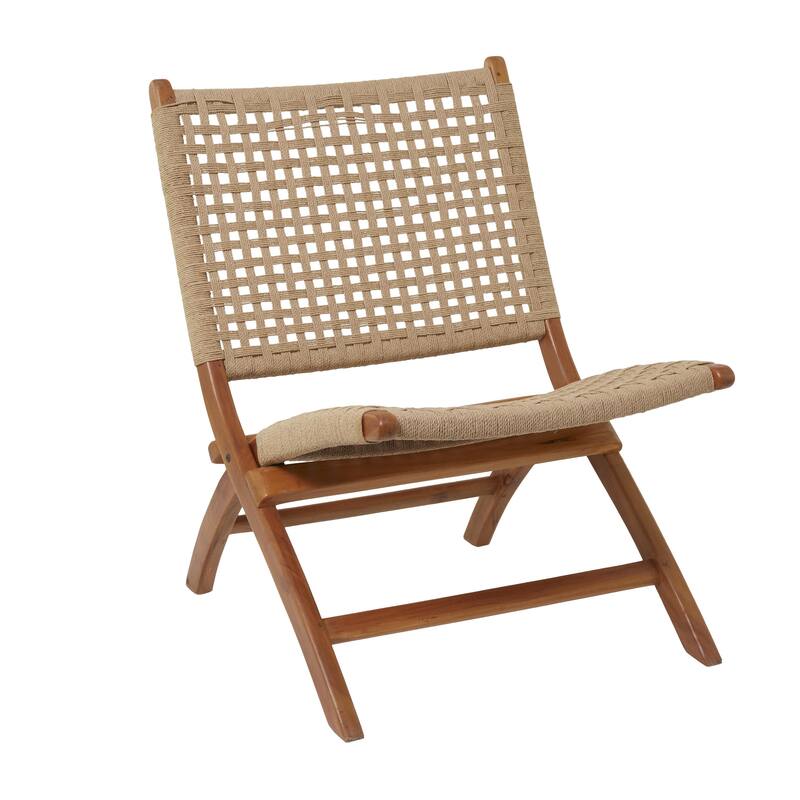 Wood Handmade Woven Living Room Accent Chair - Brown or Black - Roche River Decor - Brown