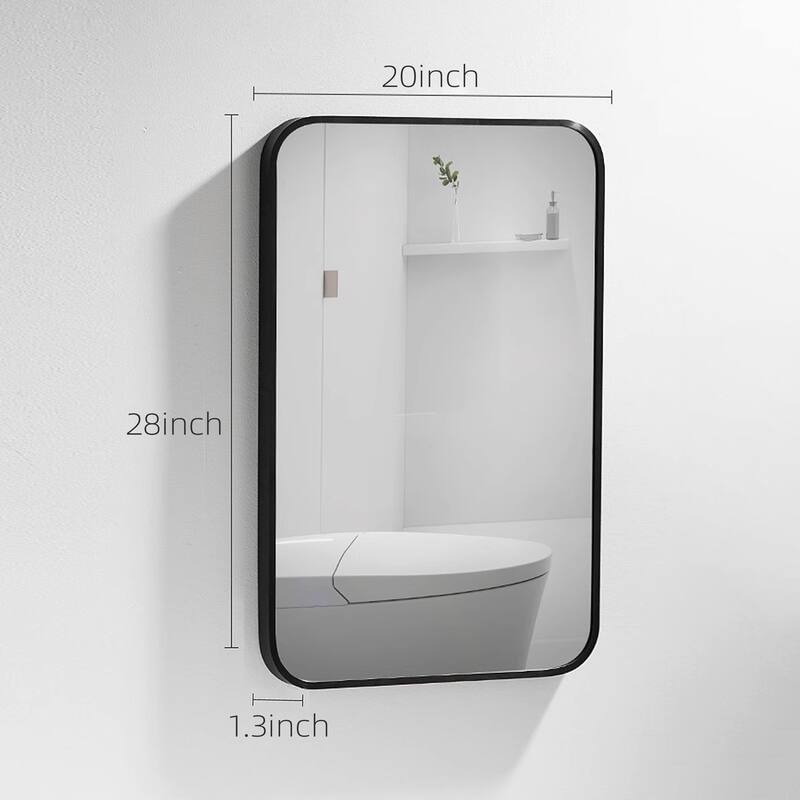 20 in./ 24 in. Rectangular Framed Wall Mounted Bathroom Mirror