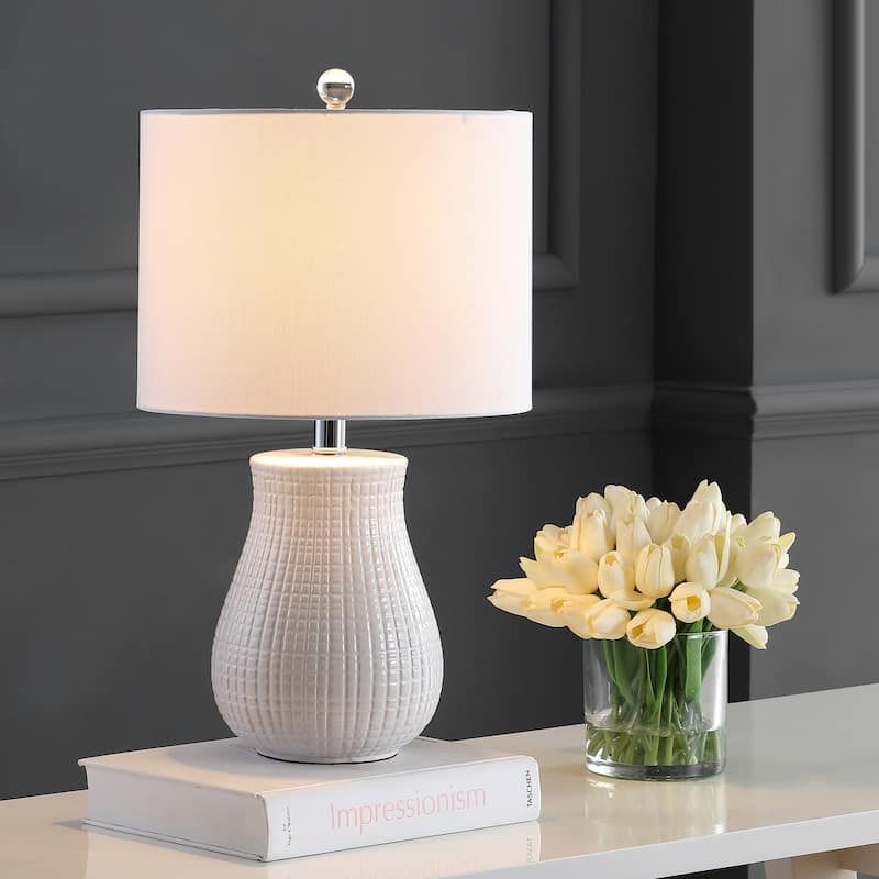 SAFAVIEH Lighting Nanja 21" LED Table Lamp (Set of 2) - 12"x12"x21" - 12Wx12Dx21H