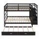 preview thumbnail 9 of 43, Full Over Full Bunk Bed with Twin Size Trundle and Staircase