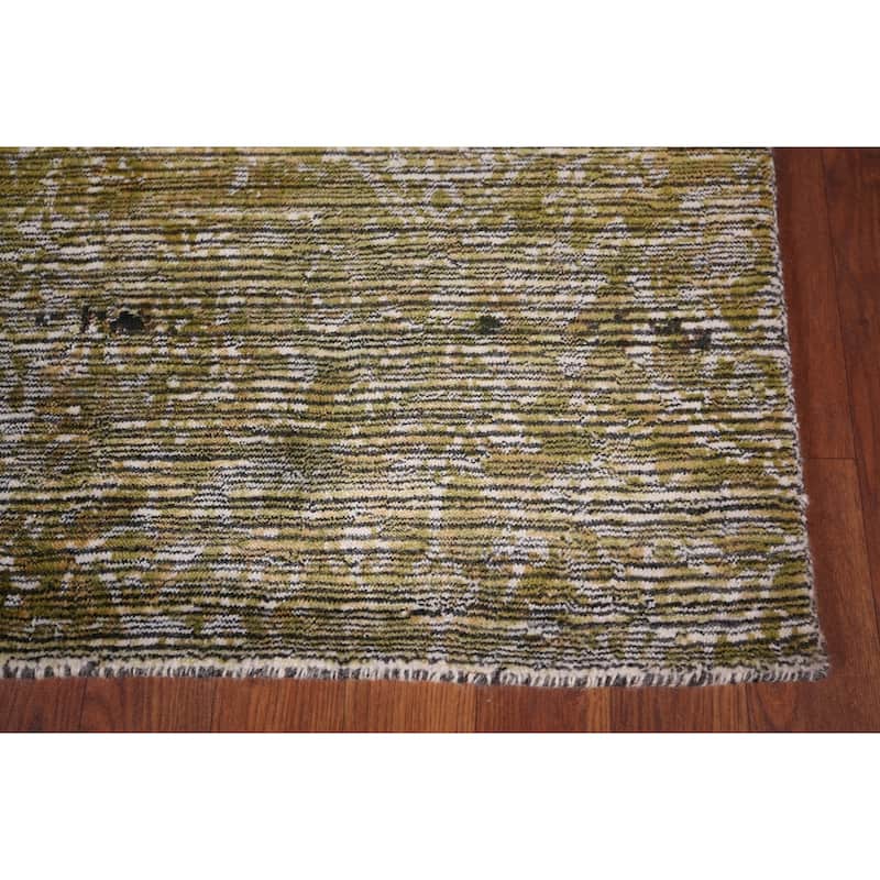Abstract Indian Area Rug Hand-Knotted Wool Carpet - 5'0"x 7'11"