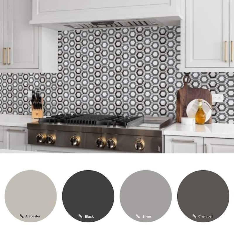 The Tile Life Stately Geo Hex 9x11 Calacatta Porcelain Floor & Wall Tile