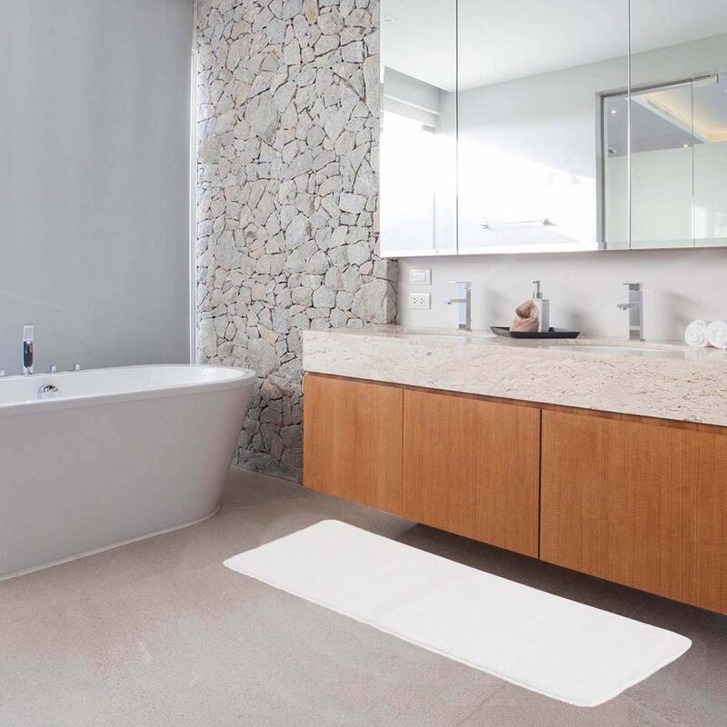 Microfiber Polyester Double Sink Bath Mat Runner - 48"L x 20"W