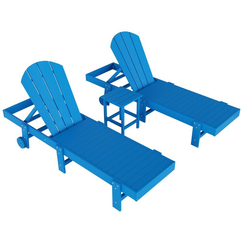 Polytrends Laguna Hdpe All Weather Outdoor Patio Pool Reclining Armless Chaise Lounges (3-Piece Set)