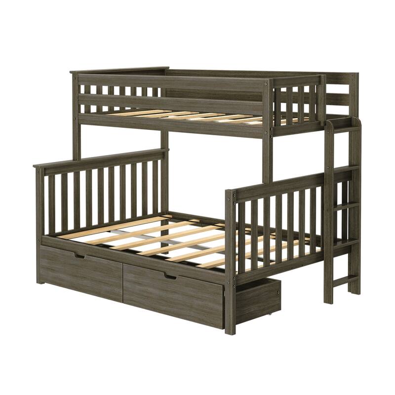 Max and Lily Twin over Full Bunk Bed with Ladder and Storage Drawers