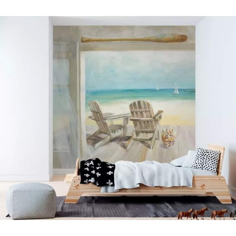 GK Wall Design Beach Landscape Watercolor Mediterranean Removable Wallpaper