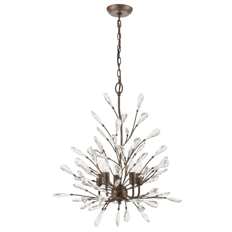 Elk Home Crislett Sunglow Bronze With Crystal 5 Light Chandelier - Sunglow Bronze