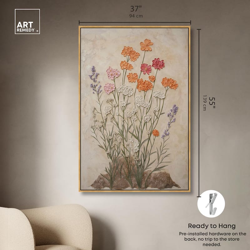 Sculpted Flora Frieze II Canvas by Art Remedy