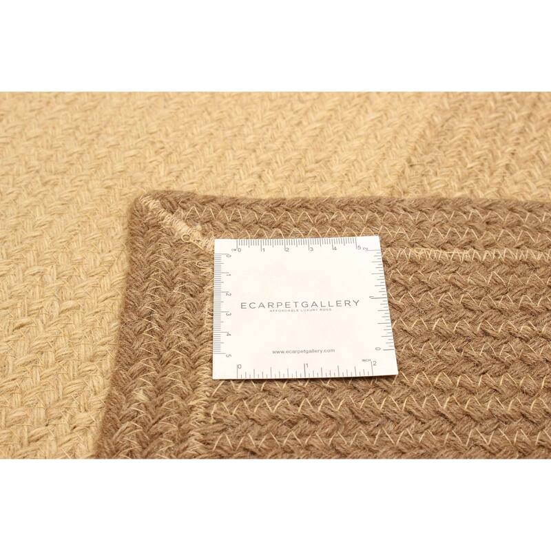 ECARPETGALLERY Braid weave Sienna Light Brown Wool Rug - 3'10 x 5'9