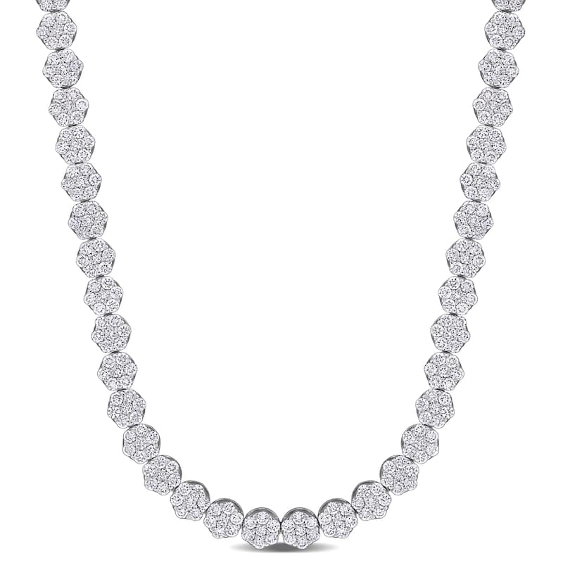 Miadora 14k White Gold Diamond Necklace 18.5" to 36" - 24 Inch - 3 Carats