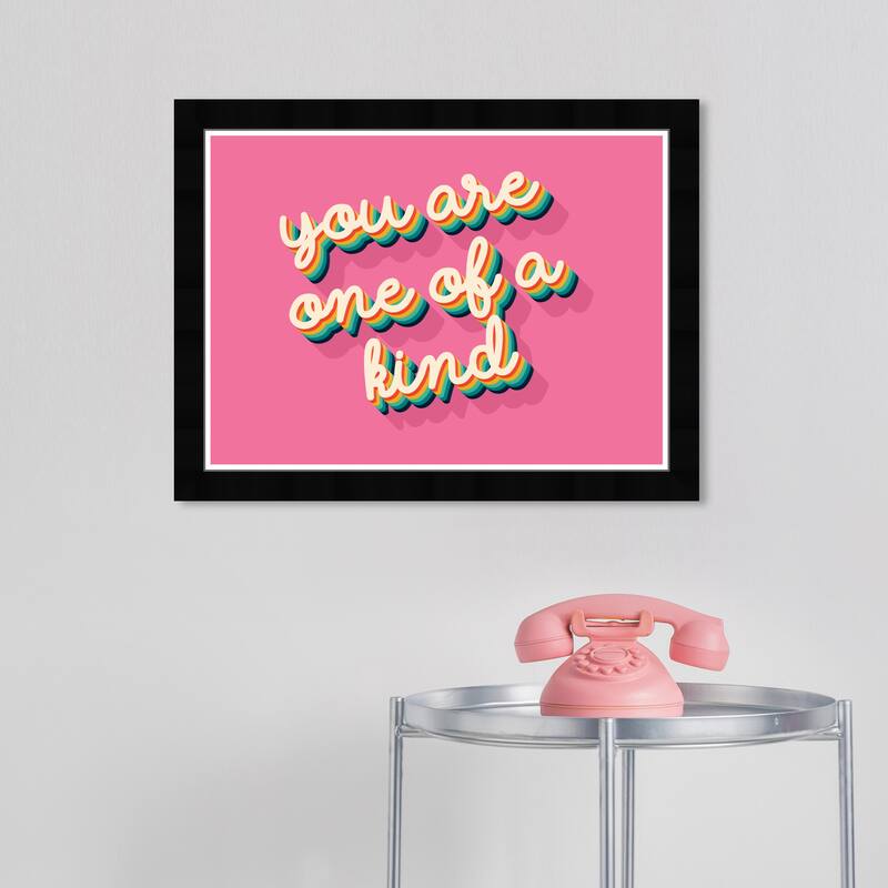 Wynwood Studio Prints Typography and Quotes One of a Kind Pink Pink and Dark Pink Modern & Contemporary Wall Art Canvas Print - Black