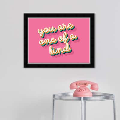 Wynwood Studio Prints Typography and Quotes One of a Kind Pink Pink and Dark Pink Modern & Contemporary Wall Art Canvas Print