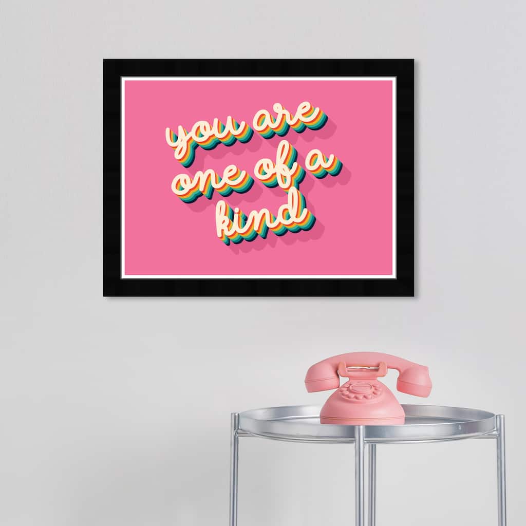 Wynwood Studio Prints Typography and Quotes One of a Kind Pink Pink and Dark Pink Modern & Contemporary Wall Art Canvas Print