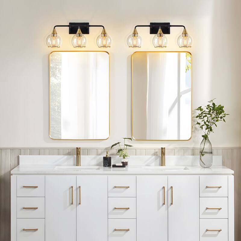 Starsky 3/4 Lights Modern Vanity Light Clear Globe Glass Shades