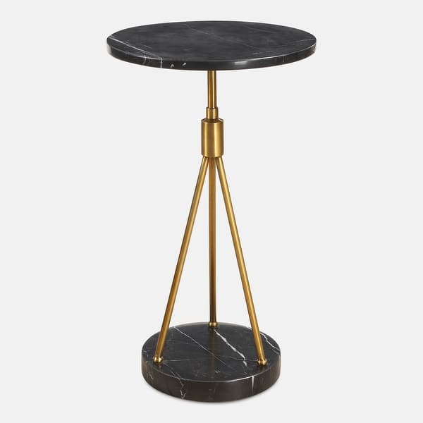 slide 2 of 6, Uttermost Rosston Black Marble Accent Table