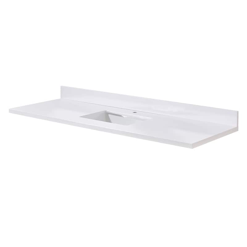 Altair Caorle Bathroom Vanity Countertop in Snow White Finish Without Cabinet