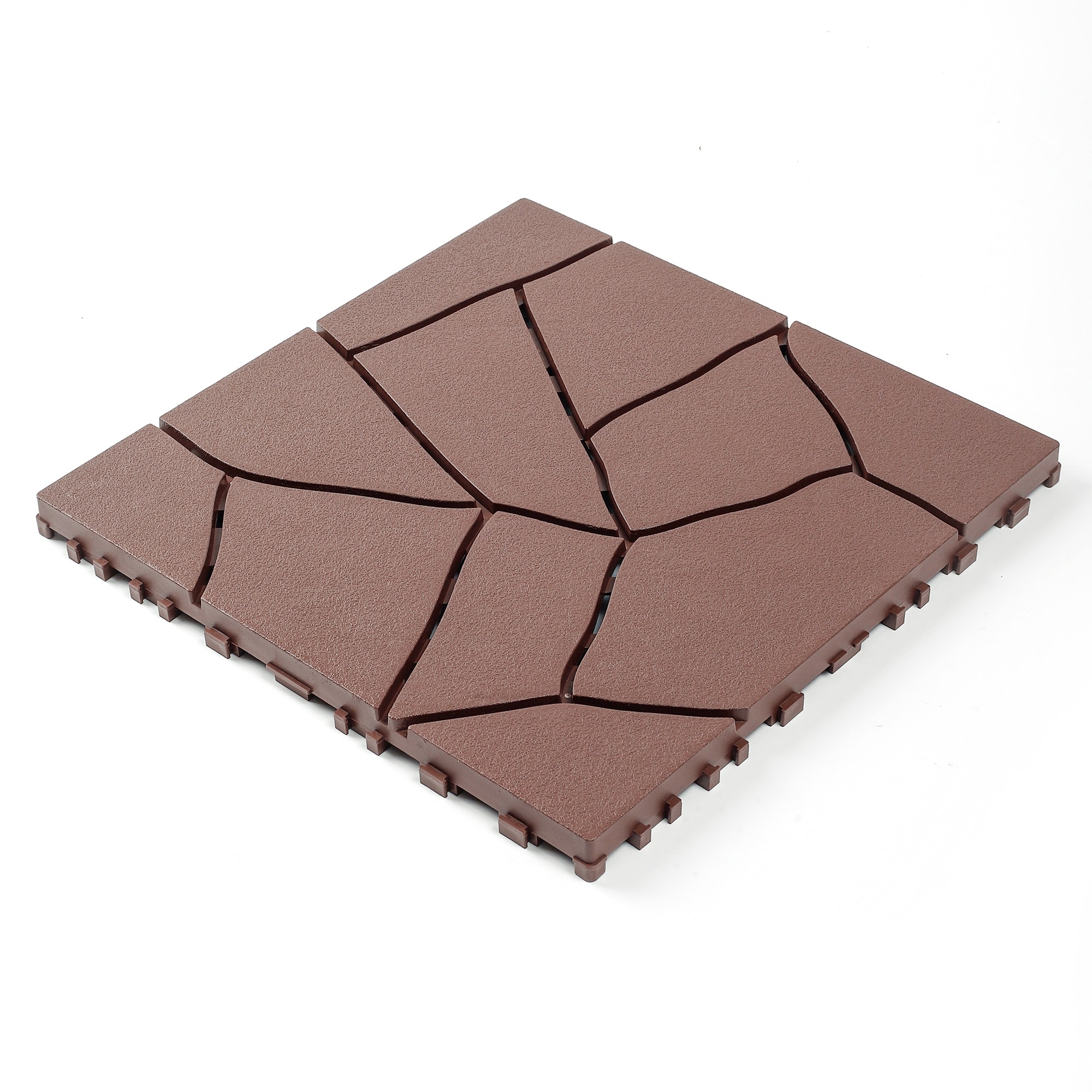 Stone Style 12" Patio Deck Tiles, DIY Module Interlocking Decking Tiles Floor Tile Outdoor and Indoor, 44pcs