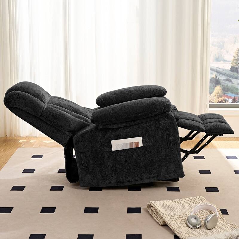 Mixoy Velvet Power Lift Recliner Chair,Dual Motor Heat Massage Electric Recliners Arm Chair with Remote
