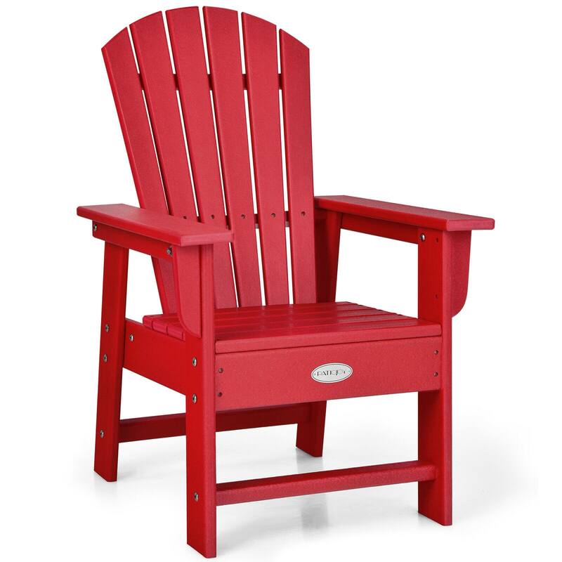 Gymax Set of 2 Kids Patio Adirondack Chair Armchair Weather Resistance
