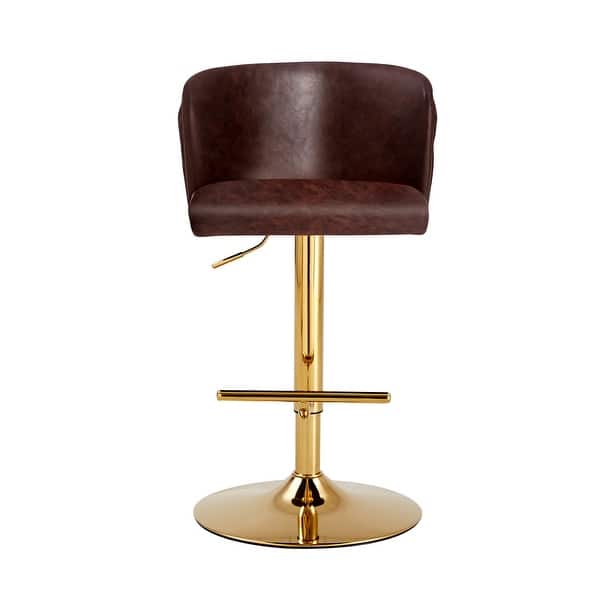 Light Brown Tufted Leather Bar Stools Swivel Barstools Set of 2 Bed