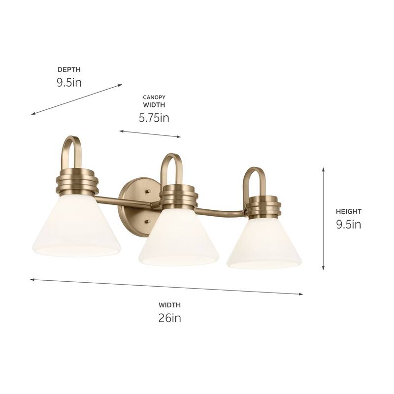 Kichler Lighting Farum 26 in. 3-Light Champagne Bronze Vanity Light