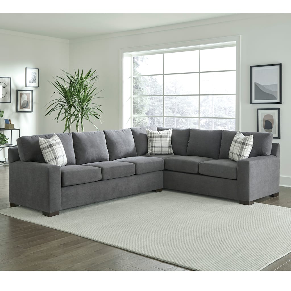 Gerard Grey Sectional Sofa Bed with Queen Gel Memory Foam Mattress