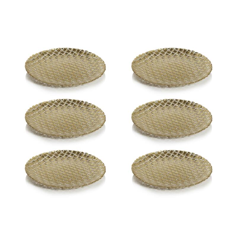 Nova Braided Gold Glass Plates, Set of 6