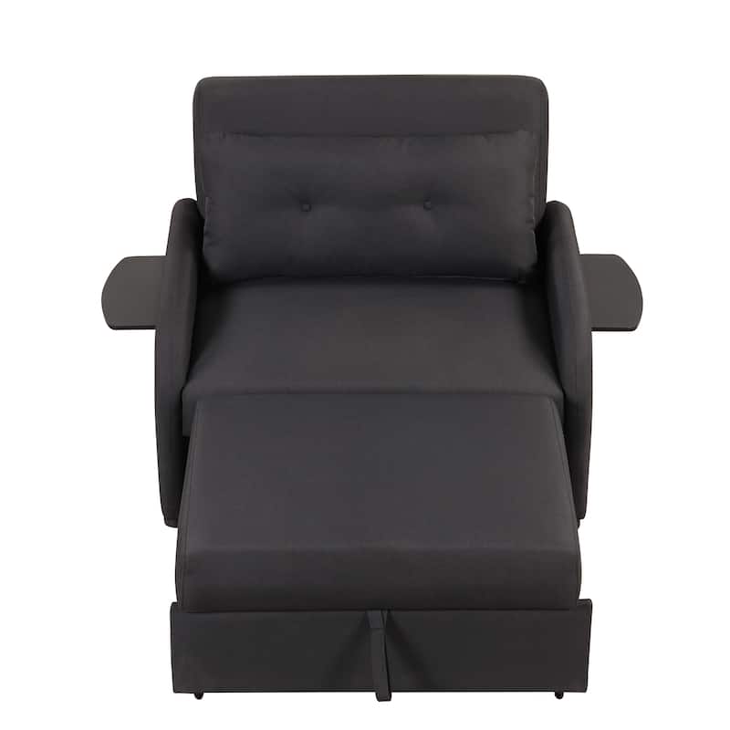 48.8"2-Seater Sleeper Sofa 3 in 1 with 2 Wing Table and USB Charge