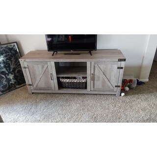 The Gray Barn Firebranch 58-inch Barn Door TV Stand Console, Rustic Entertainment Center - 58 x 16 x 24h