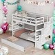 preview thumbnail 1 of 15, Twin over Twin Bunk Beds With Twin Trundle and Stairway Storage for Home White