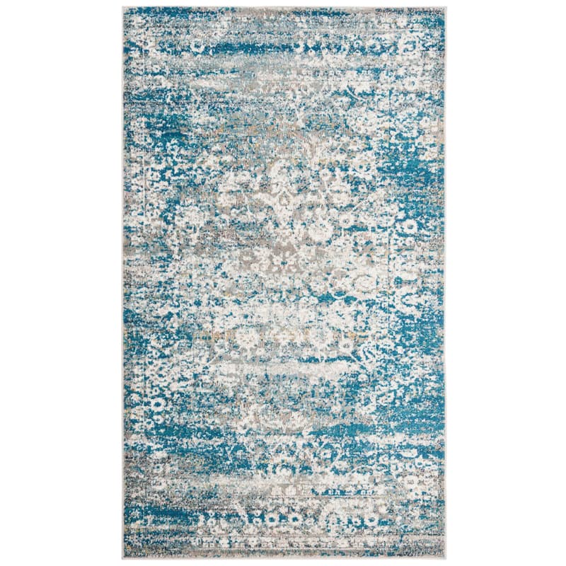 SAFAVIEH Aria Janos Vintage Boho Oriental Rug - 2'3" x 3'9" - Blue/Creme