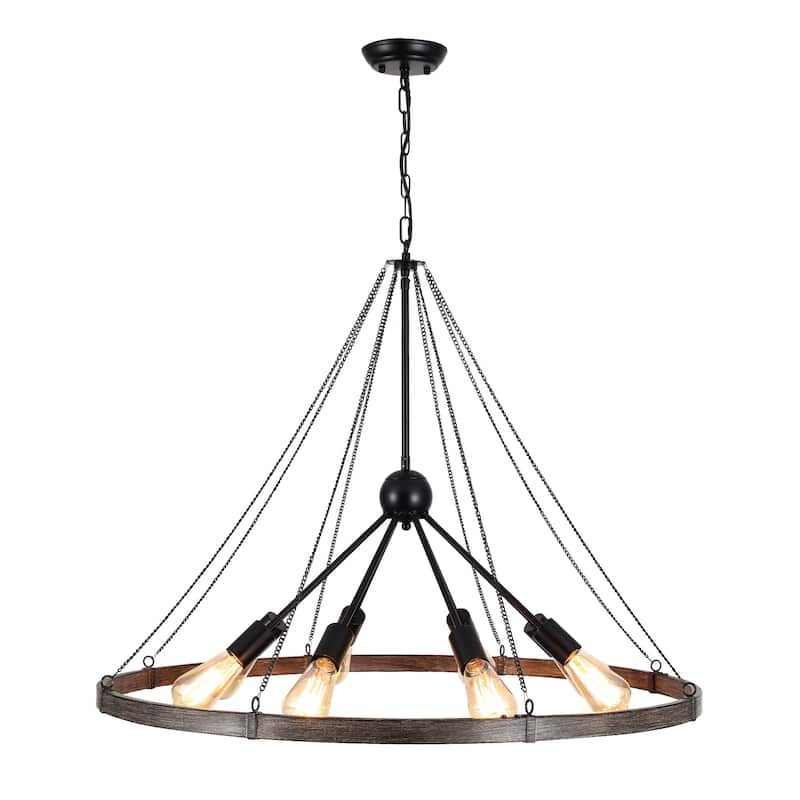 8-Light Circle Wagon Wheel Chandelier Linear Sputnik Chandelier Lighting for Kitchen Island