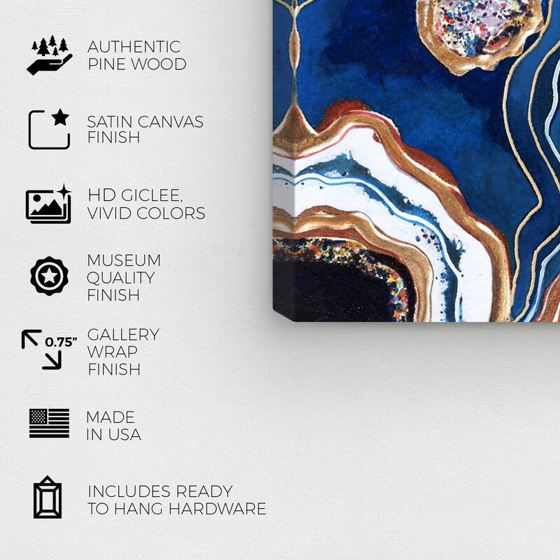 Wynwood Studio Canvas Abstract Angels Eye Blue and Sapphire Blue Modern & Contemporary Wall Art Canvas Print