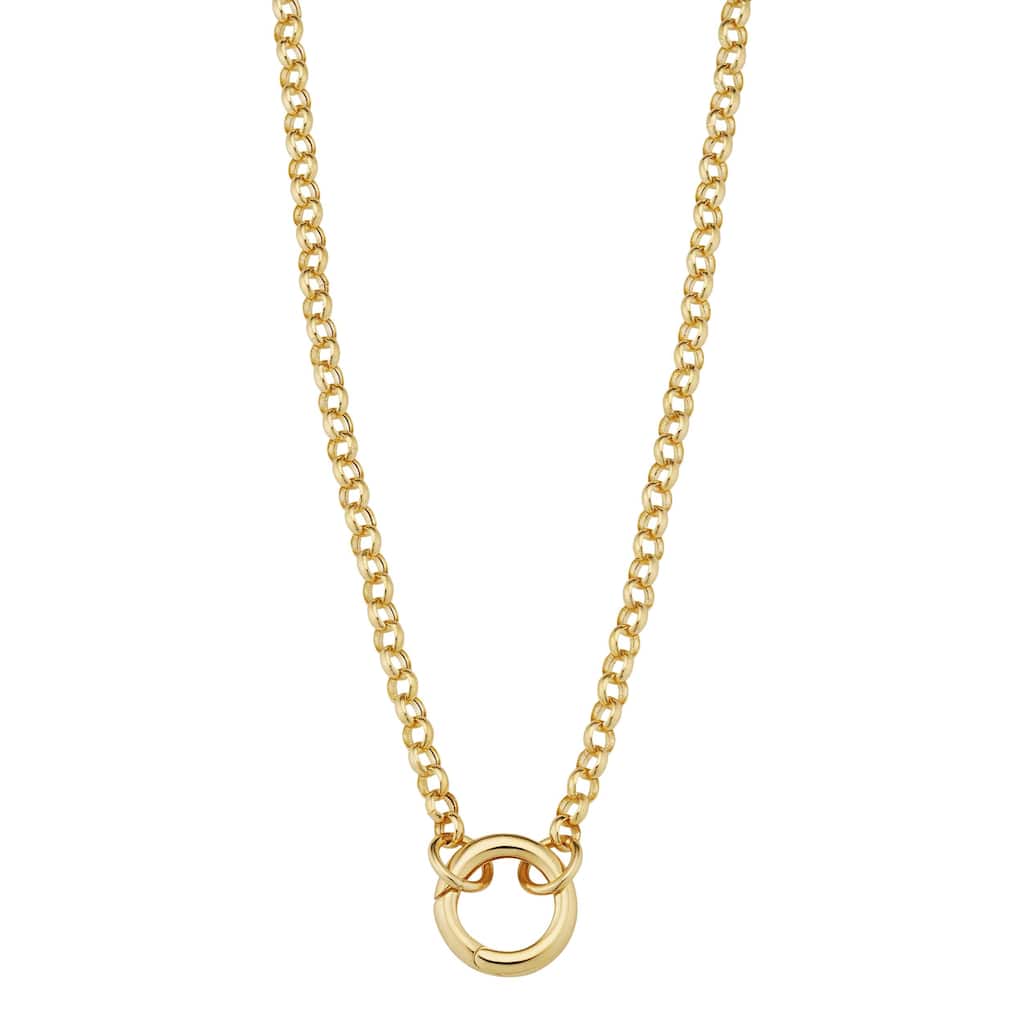 Au Naturale 14k Yellow Gold 3.75 mm Rolo Link Necklace with Connector Clasp (16, 18 or 20 inches)