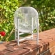 preview thumbnail 6 of 16, Glitzhome White Metal Outdoor Solar Lantern with Stand (Set of 2)