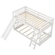preview thumbnail 7 of 10, Twin over Twin Low Bunk Bed with Convertible Slide and Reversible Ladder, White - Space-Saving and Sturdy Wood Frame