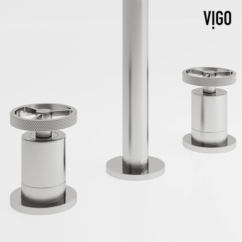 Vigo VG01301 Cass 1.2 GPM 8" H Double Handle Widespread Bathroom