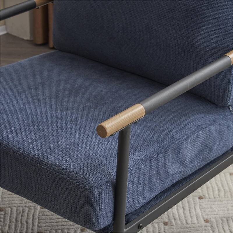 Chenille Fabric Armchair, Retro Leisure Accent Chair with Extra Soft Padded and Cushion
