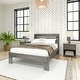 preview thumbnail 4 of 12, Max and Lily Farmhouse Full Bed with Plank Headboard Driftwood