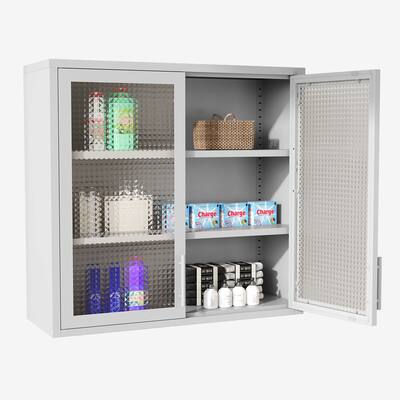 Kitchen Wall Mounted Cabinet, Table-Top Storage Cabinet, White