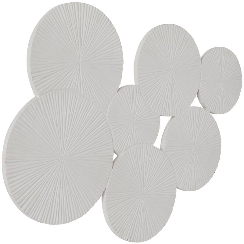 Wood Plate Carved Pinwheel Home Wall Decor - Black or White - Roche River Decor